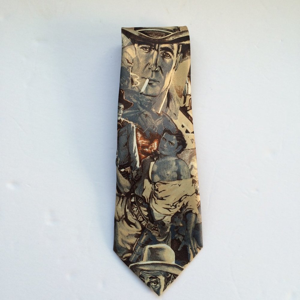 Mercedes Humphrey Bogart The Oklahoma Kid Mens Silk Tie Hand Made Western Cowboy